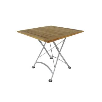 Table de terrasse - H 76,5 - 60 x 60 cm - Teck - Fonte - Gastro HW-03223 €175.00 Table de terrasse