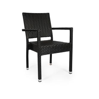 Chaise de jardin - Mezza - Noir - Accoudoir - Tressage plat - Gastro HW-16769 €100.00 Chaises de terrasse