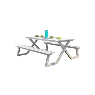 Table de pique-nique - Blanc - Aluminium - Gastro HW-44384 €795.00 Table de terrasse