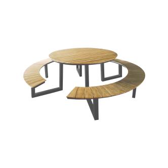 Table Pique-Nique Ronde - Ø250 CM - Polywood / Aluminium - Gastro HW-60534 €795.00 Table de terrasse