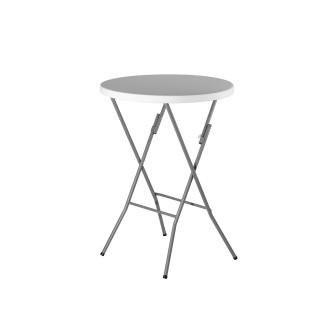 Table pliable - Ø 80 x H 110 CM - Ronde - Blanc / Gris - Gastro HW-130118 €55.00 Tables pliantes