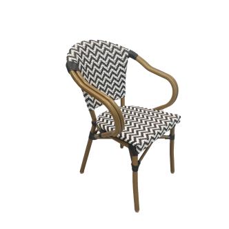 Chaise de terrasse Paris - Textilène - Noir / Blanc - Gastro HW-140798 €75.95 Chaises de terrasse