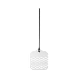 Pelle à Cuisson Perforée En Inox 26 Cm - Poignée Longue 170 Cm, Forme Goutte, Pour Four à Pizza
