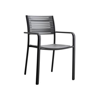 Chaise de terrasse Palermo - Gris/Noir - H 83 CM - Gastro HW-141205 €41.95 Chaises de terrasse