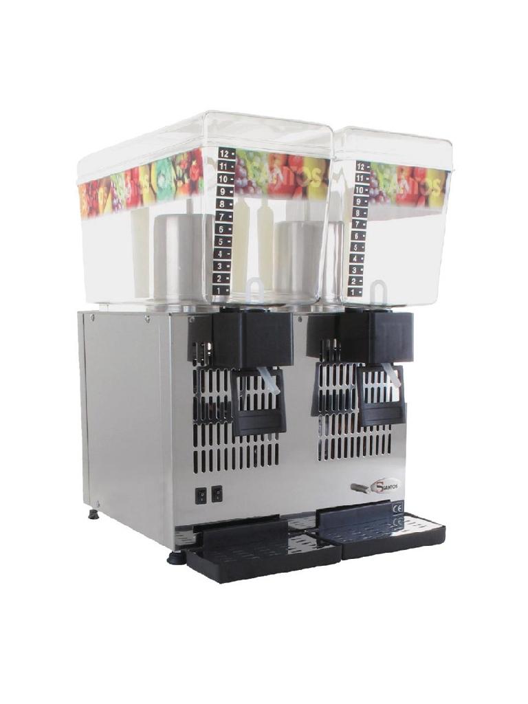 Distributeur de boissons - Double - 24 Litres - H 54,5 x 38 x 43 CM - Inox/Polycarbonate - Santos - K280