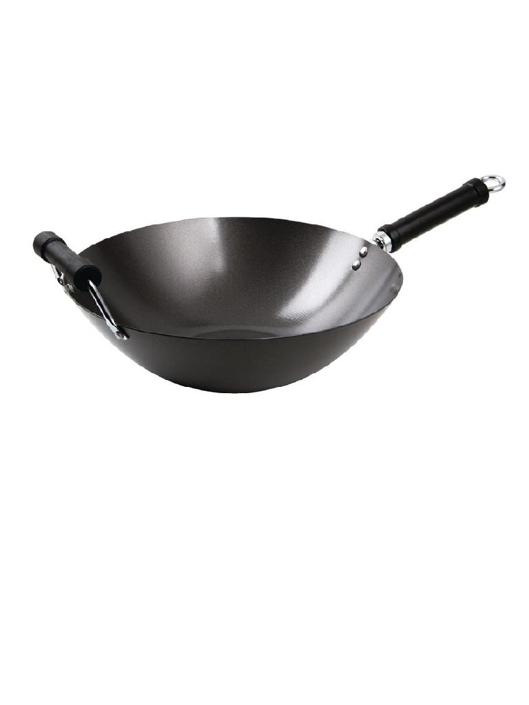 Poêle wok - Ø 35,6 x H 15 CM - Acier carbone - Kitchen Craft - K250