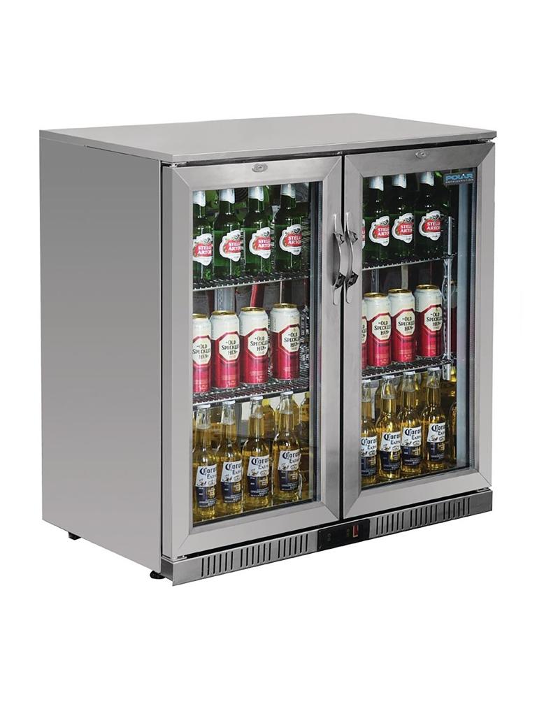 Réfrigérateur porte vitrée - 208 Litre - 2 portes - H 90 x 90 x 52 CM - 230 V - Polar - GL008
