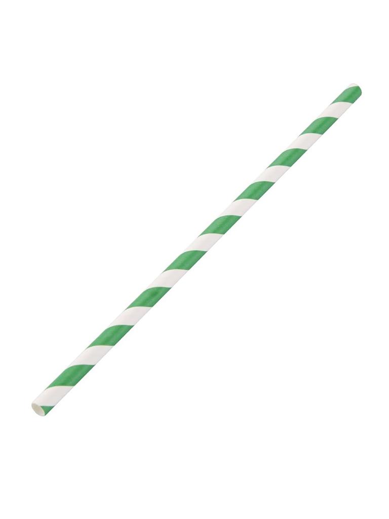 Pailles - 250 pièces - Vert/Blanc - Ø 0,6 x 21 CM - Papier - Fiesta Green - DE928