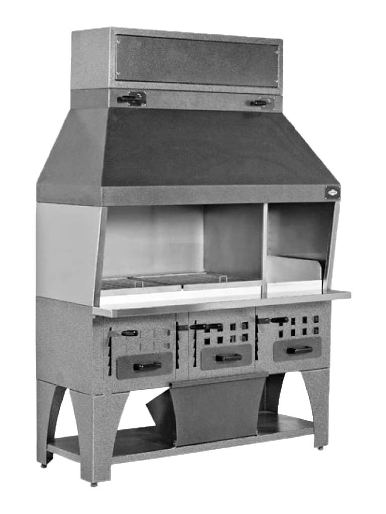 Barbecue à charbon - 160 - Réglable - H 235 x 160 x 75 CM - Gastro