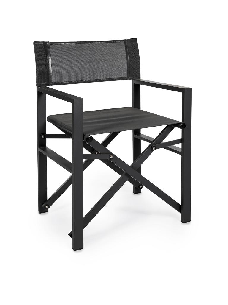 Chaise de terrasse - Max - Noir - Aluminium - Gastro