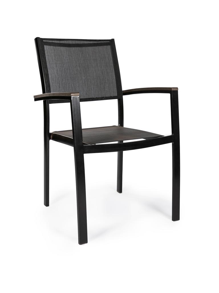 Chaise de terrasse - Luna Super - Noir - Textilène - Gastro