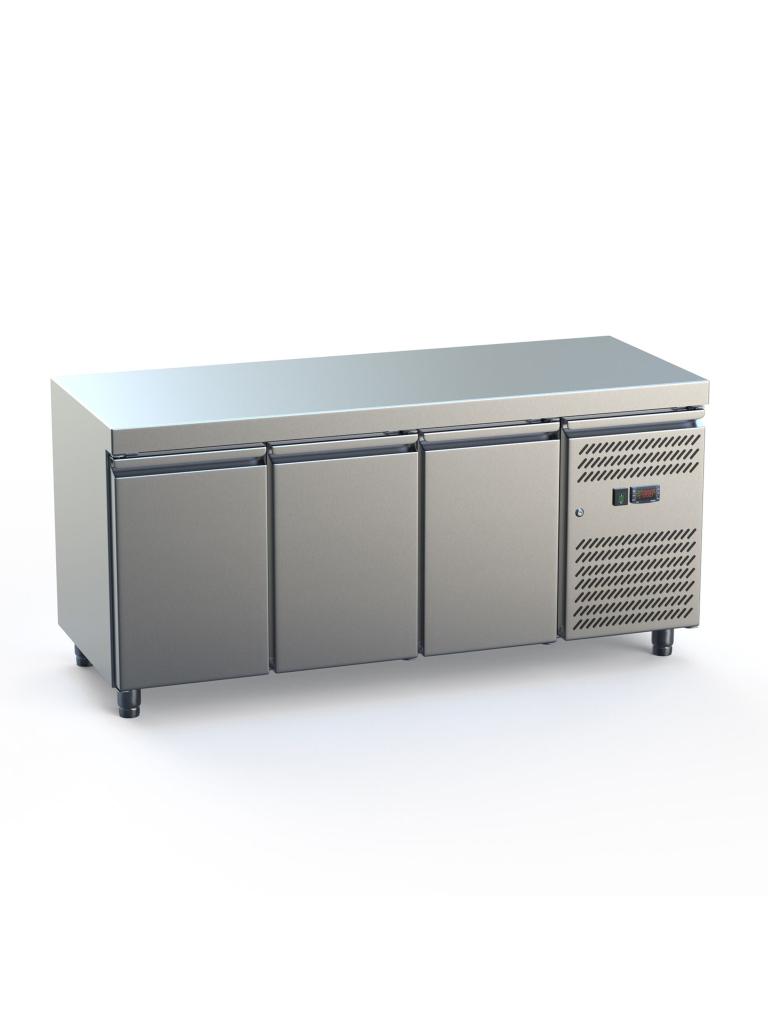 Table frigorifique - 3 portes - H 85 x 176 x 70 CM - Inox - Gastro