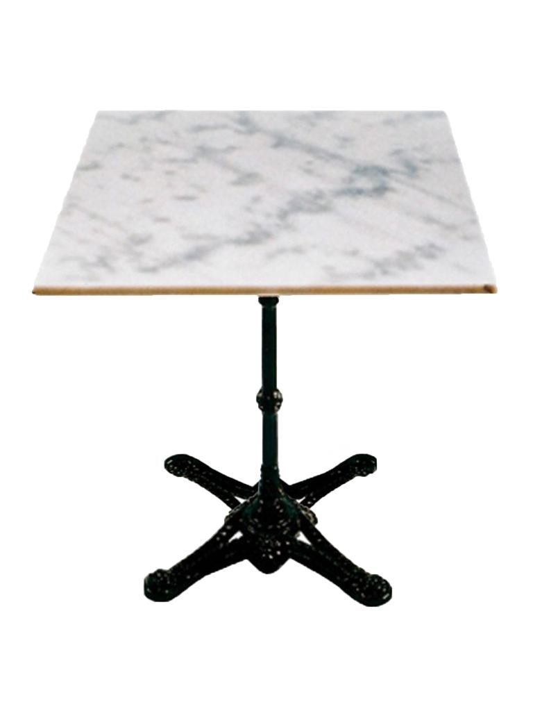 Table de terrasse - Marbre - 4 pieds - Carré - H 72 x 80 x 80 CM - Noir / Blanc - Gastro