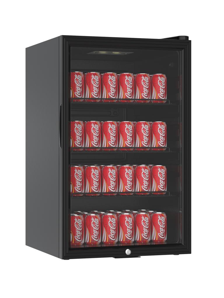 Réfrigérateur porte vitrée - 115 litres - H 84 x 54 x 53 CM - Noir - Gastro