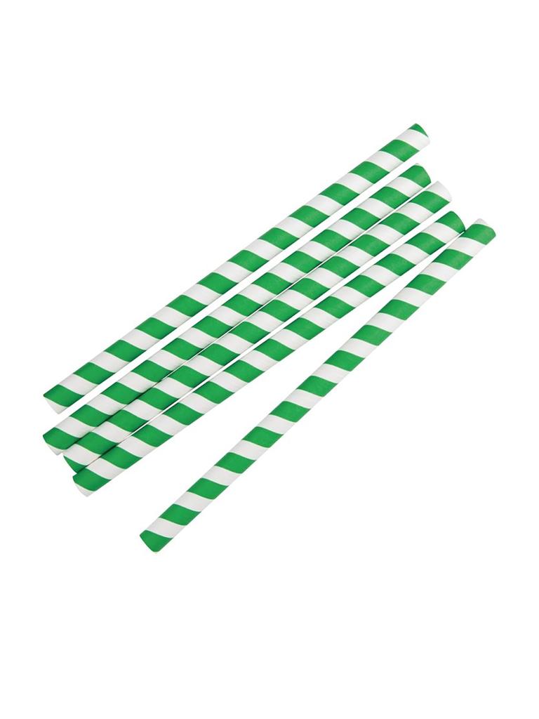 Pailles à smoothie jetables - 250 pièces - Vert/Blanc - Papier - Fiesta Green - FB148