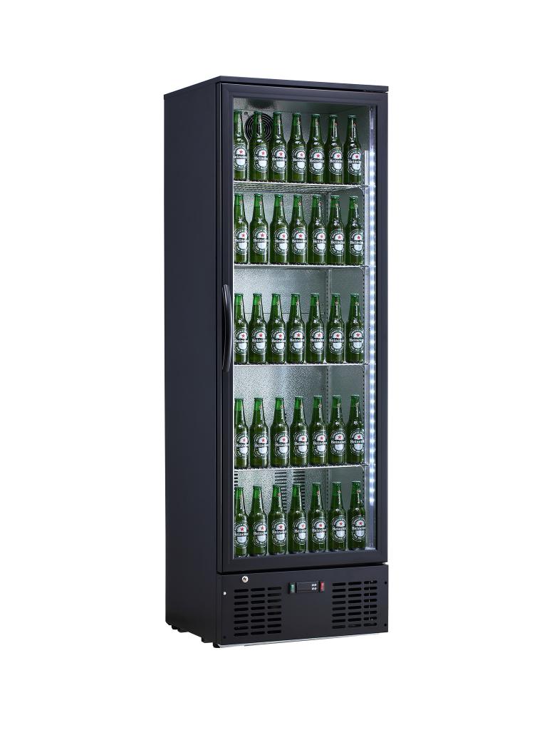 Réfrigérateur porte vitrée - 235 Litres - Noir - Aluminium - Gastro