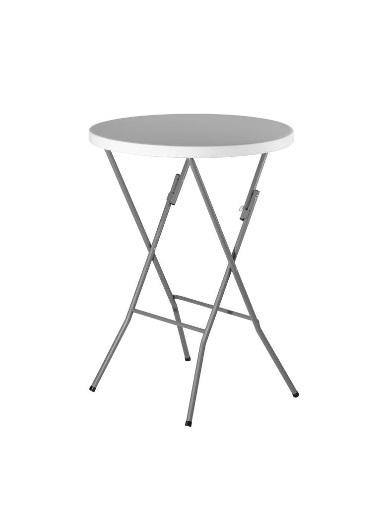 Table pliable - Ø 80 x H 110 CM - Ronde - Blanc / Gris - Gastro