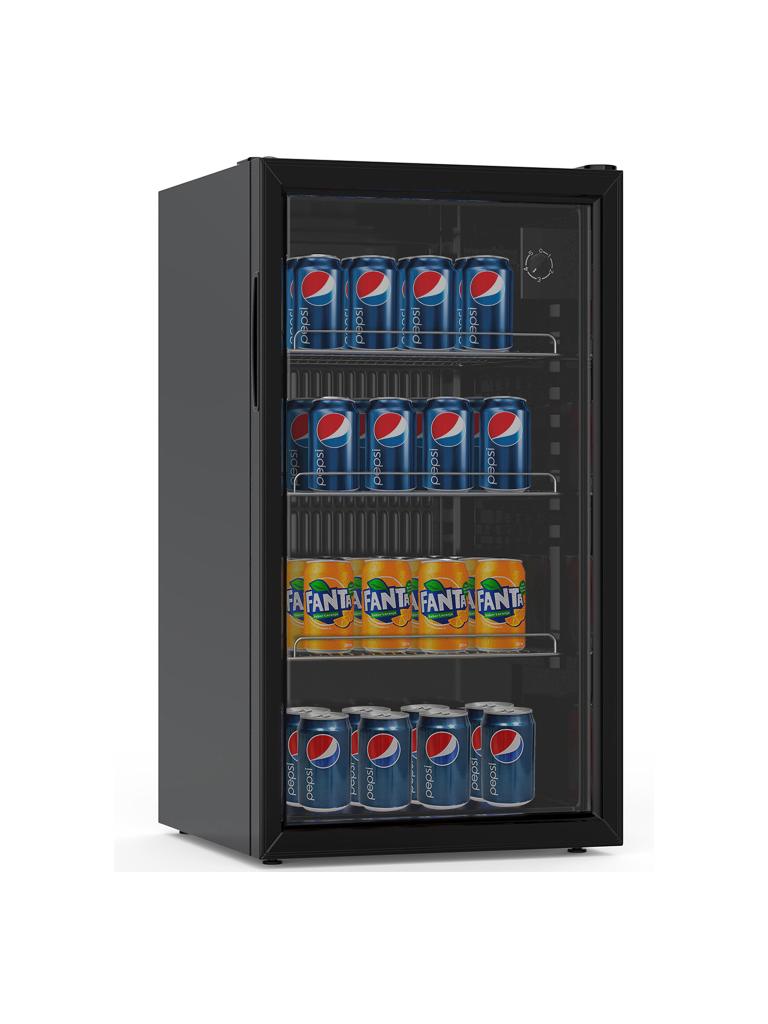 Réfrigérateur - 80 litres - Porte vitrée - Noir - Gastro