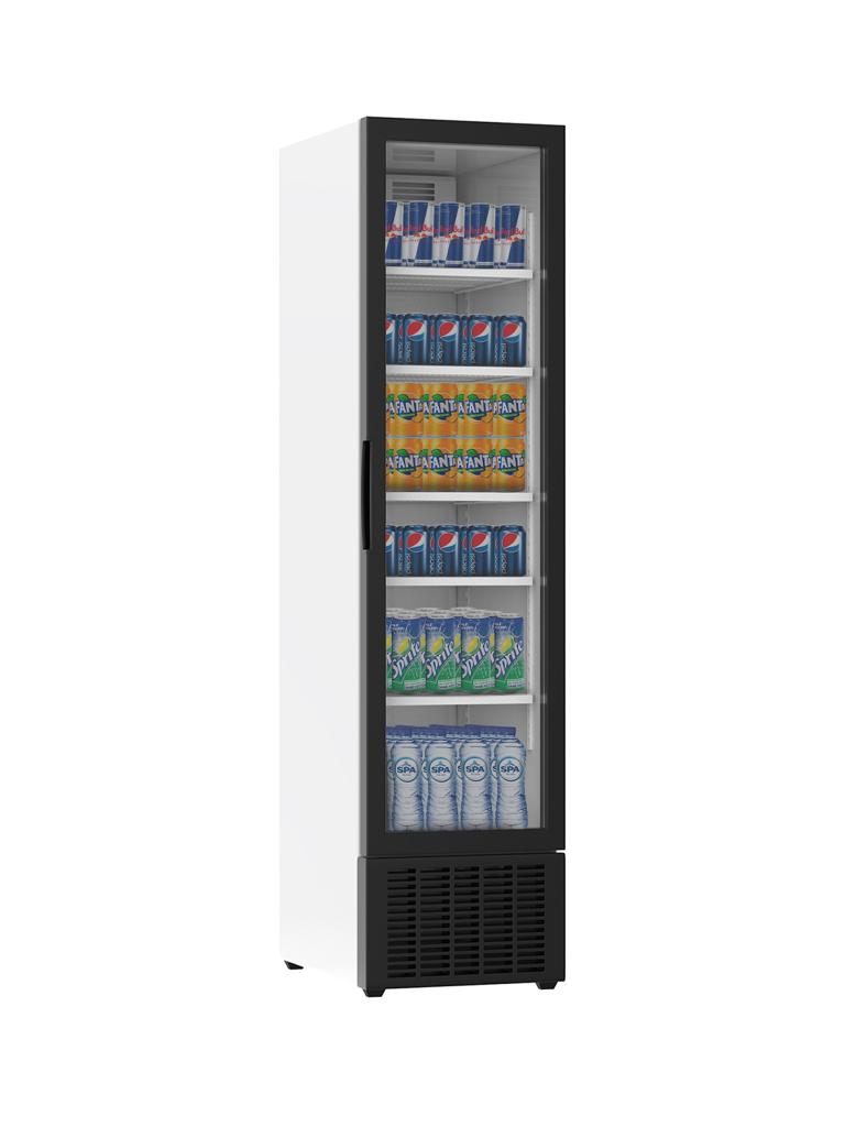 Réfrigérateur Porte Vitrée - 265 Litre - 1 Porte - Blanc - H 182,5 x 45 x 59,5 CM - Gastro