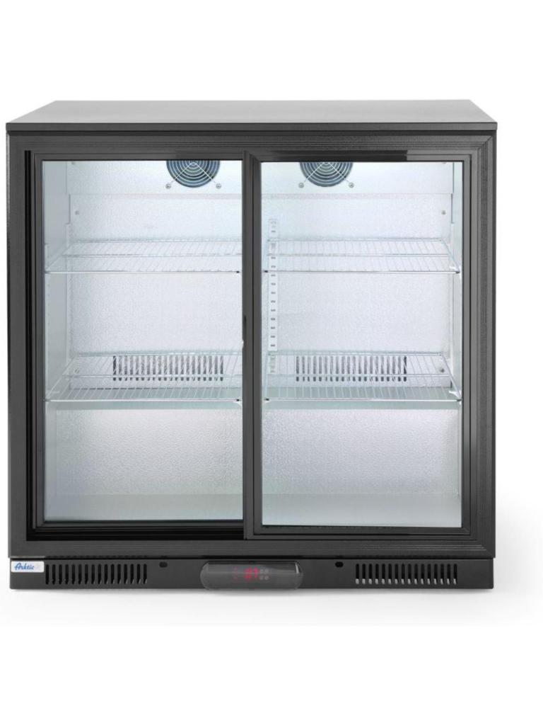 Réfrigérateur backbar portes coulissantes 228L - Aluminium Chromé - H 90 X 50 X 90 CM - Arktic - 233917