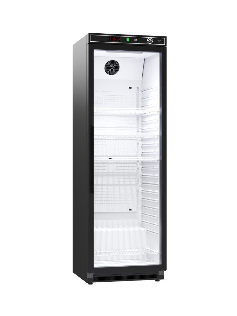 Réfrigérateur porte vitrée - 400 Litres - Noir - 1 porte - Gastro - G-Line