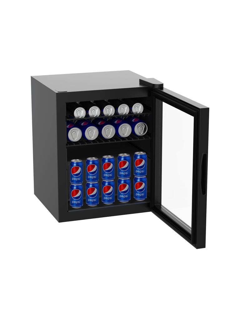 Mini réfrigérateur - 50 Litres - Porte vitrée - Noir - Gastro