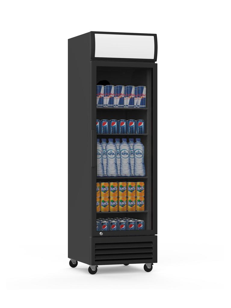 Réfrigérateur porte vitrée - 360 Litres - 1 porte - Noir - Gastro