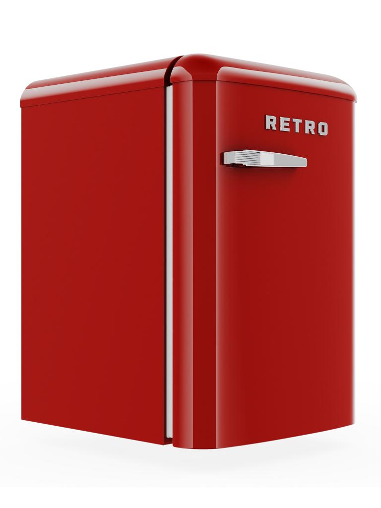Réfrigérateur Rétro - 120 Litres - Modèle de table - Rouge - Gastro