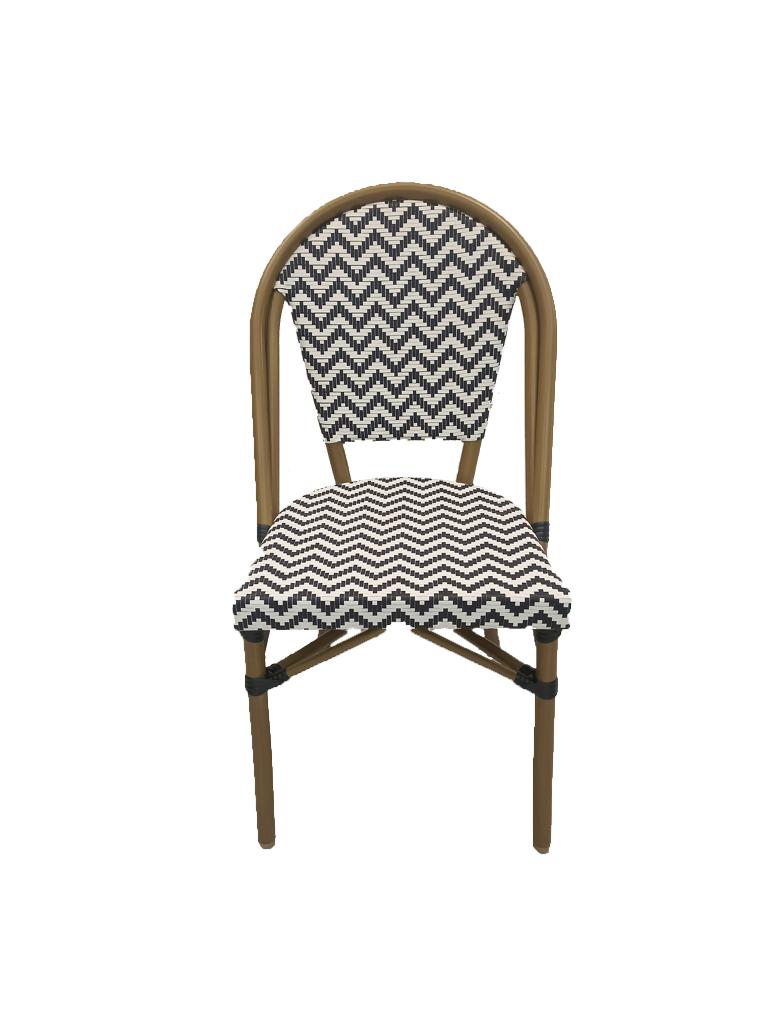 Chaise de terrasse Paris - Textilène - Noir / Blanc - Gastro