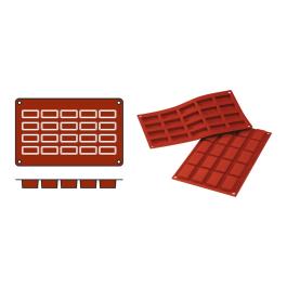 Tapis de cuisson Financiers - 0,215 KG - Silicone - Rouge - 0,02 Litre - -60°C / +230°C - Silikomart - 070057