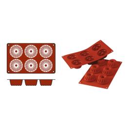 Tapis de cuisson Gugelhupf - 0,245 KG - Silicone - Rouge - 0,08 Litre - -60°C / +230°C - Silikomart - 070060