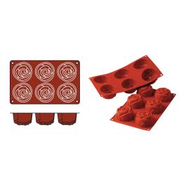 Tapis de cuisson Rose - 0,26 KG - Silicone - Rouge - 0,115 Litre - -60°C / +230°C - Silikomart - 070075