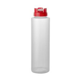 Bouteille pressée distributrice - H 20 CM - 0.034 KG - Ø5 CM - Polythène - Rouge - 0.36 Litre - 072072