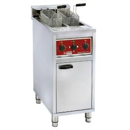Friteuse - 2 x 10 Litres - Electrique - Vanne de vidange - Socle - Diamant - FSM-2V6E/N