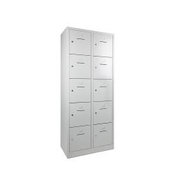 Armoire vestiaire - 10 portes - 190 x 80 x 45 CM - Gris - Cadenas - WRC