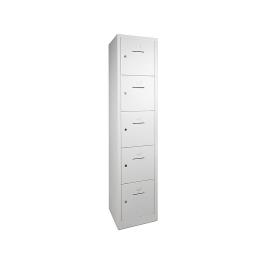 Armoire vestiaire - 5 portes - H 190 x 41,5 x 45 CM - Gris - Serrure à cylindre - WRC