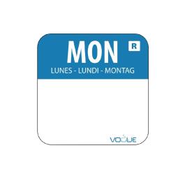 Etiquettes jour - Détachables - Lundi - 1000 pièces - H 2,4 x 2,4 CM - Vogue - L931