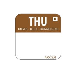 Etiquettes jour - Détachables - Jeudi - 1000 pièces - Marron - H 2,4 x 2,4 CM - Vogue - L934