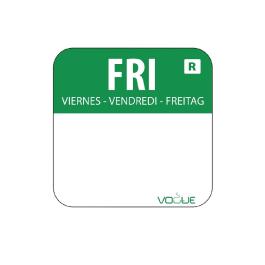 Etiquettes jour - Détachables - Vendredi - 1000 pièces - Vert - H 2,4 x 2,4 CM - Vogue - L935