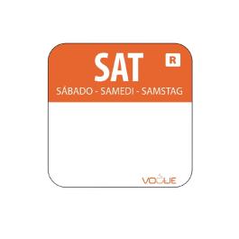 Etiquettes jour - Détachables - Samedi - 1000 pièces - Orange - H 2,4 x 2,4 CM - Vogue - L936