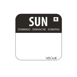 Etiquettes jour - Détachables - Dimanche - 1000 pièces - Noir - H 2,4 x 2,4 CM - Vogue - L930