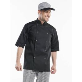 Chaud Devant - Hilton Poco Black Short Sleeve - Veste de cuisine