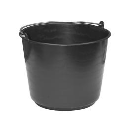 Seau - H 26 CM - 0,48 KG - Ø31 CM - Polyéthylène - Noir - 12 Litres - 821001