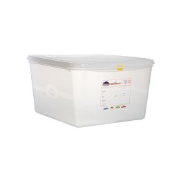 Boîte Alimentaire - 2/3 GN - 19 Litre - H 20 x 35.4 x 32.5 CM - Polypropylène - Transparent - -40°C / +100°C - Hermétique Verrouillable - Denox - 600520