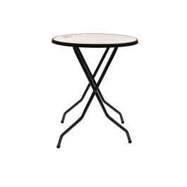 Table de fête - pliable - Ø 85 cm rond - Ardennes - blanc/noir