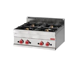 Cuisinière à gaz - Ligne 650 - 4 feux - H 65 x 40 x 28 CM - Inox - Gastro M - GN055