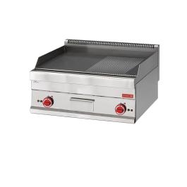 Plancha - Ligne 650 - Electrique - Lisse/Striée - H 28 x 70 x 65 CM - 9 kW - 400 V - Inox - Gastro M - GN061