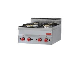 Cuisinière à gaz - Ligne 600 - 4 feux - H 28 x 60 x 60 CM - Inox - Gastro M - GL901