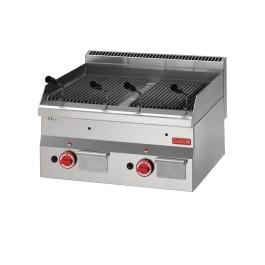 Grill à lave - Ligne 600 - Gaz - H 28 x 60 x 60 CM - 11 kW - Inox - Gastro M - GN028
