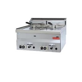 Friteuse - Ligne 600 - Gaz - 2x 8 Litres - H 28 x 60 x 60 CM - 13,6 kW - Gastro M - GL907
